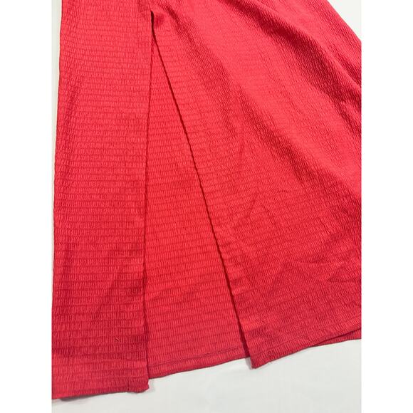Michael Kors NWT Geranium Red Smocked Maxi Dress Size Medium - Picture 8 of 8